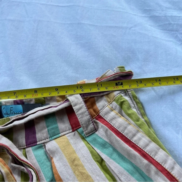 Anthropologie Eva Franco rainbow striped paper bag shorts 9754 - Picture 7 of 9